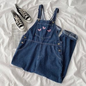 Butterfly Denim Overalls